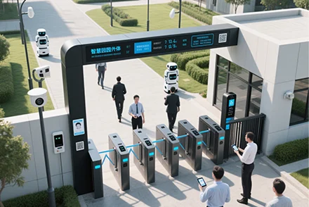 Barrera basculante exterior para peatones