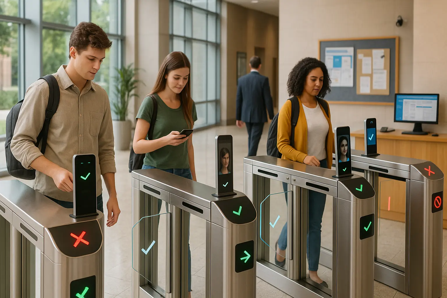 Puerta de control de acceso al campus