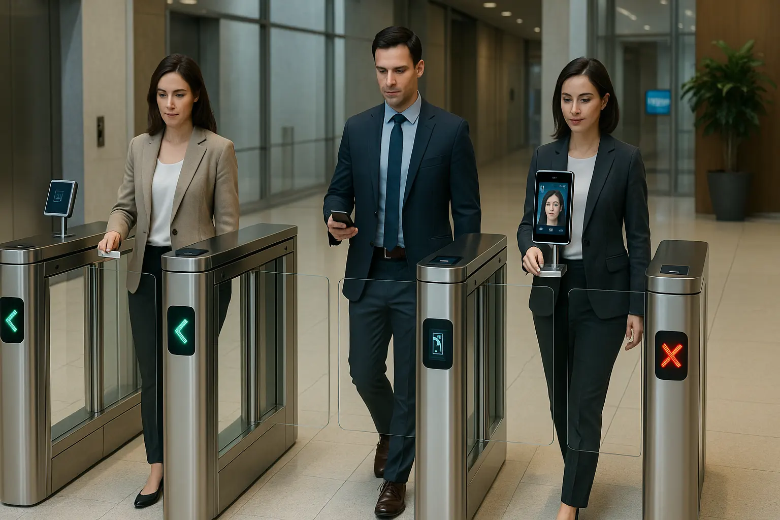 Torniquete peatonal del edificio de oficinas