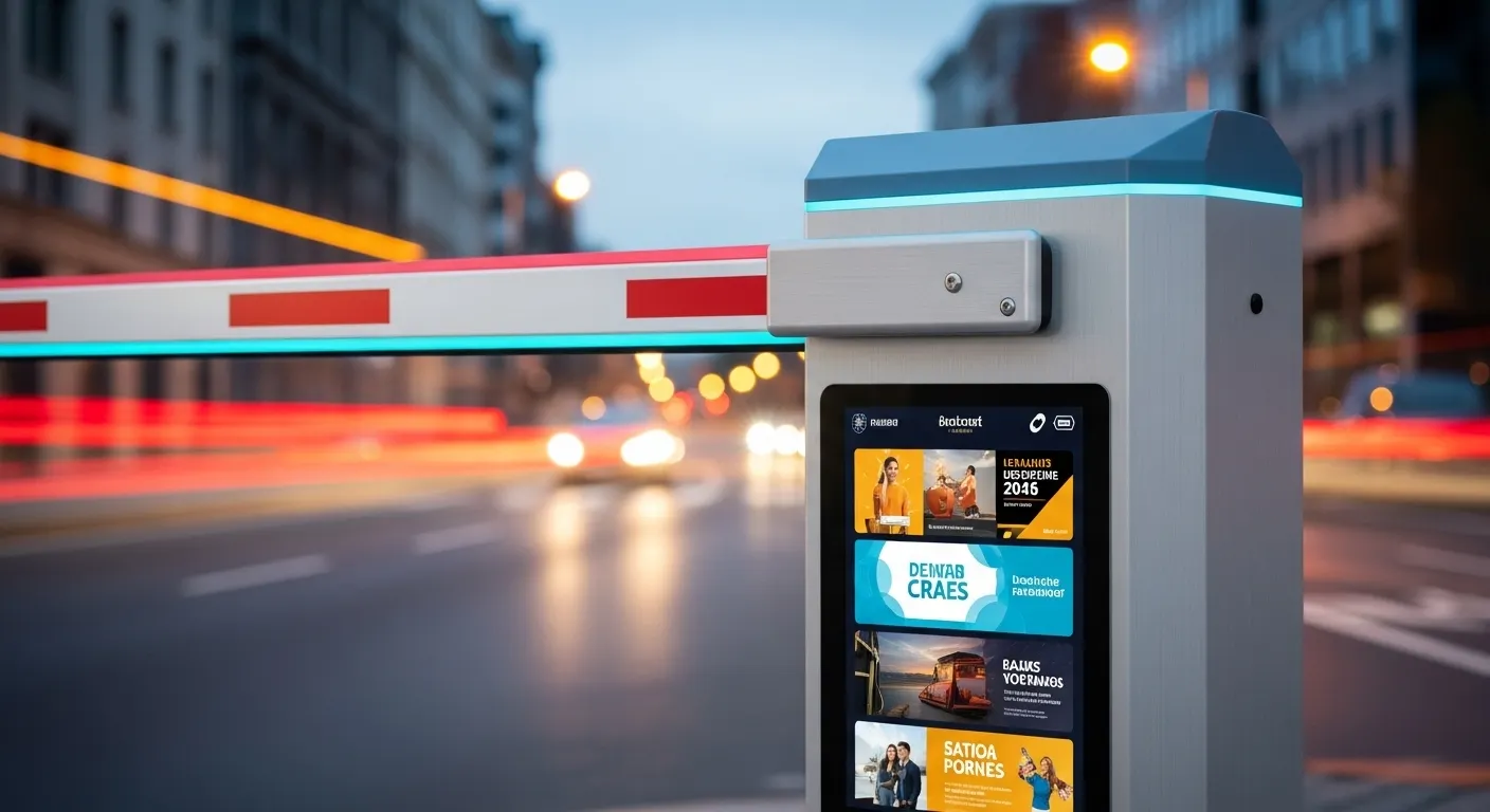 Barrera de aparcamiento publicitaria