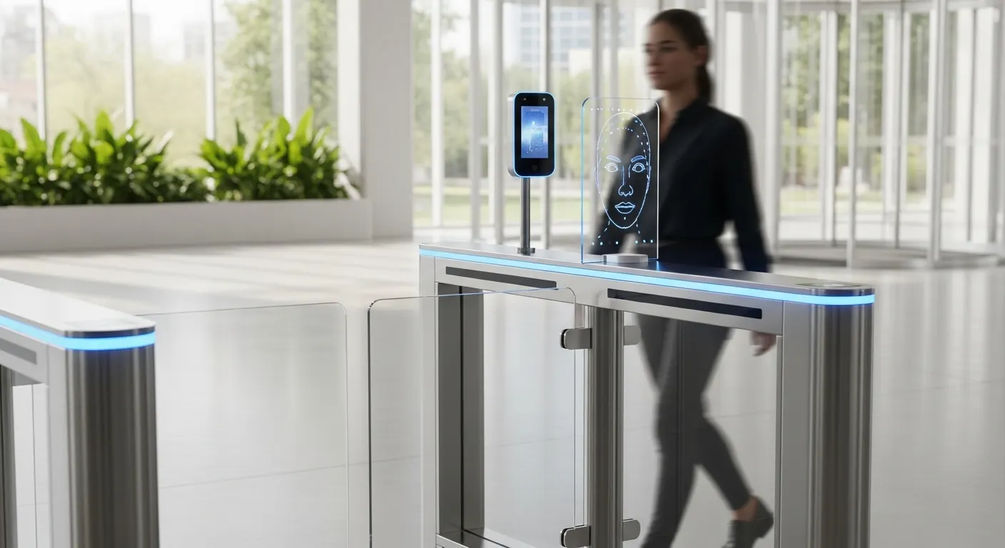 Reconocimiento facial puerta de acceso peatonal