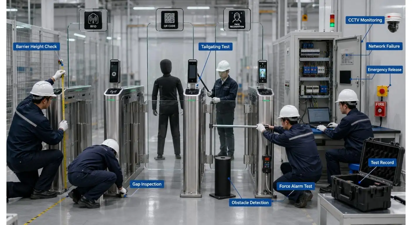 Torniquete oscilante de control de acceso con diseño anti-escalada