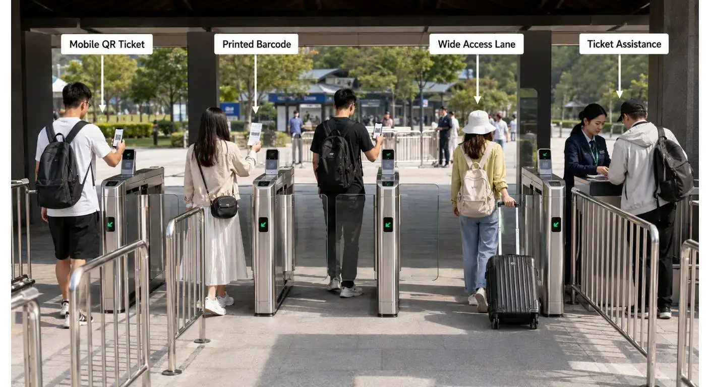 Puerta de torniquetes con código de barras