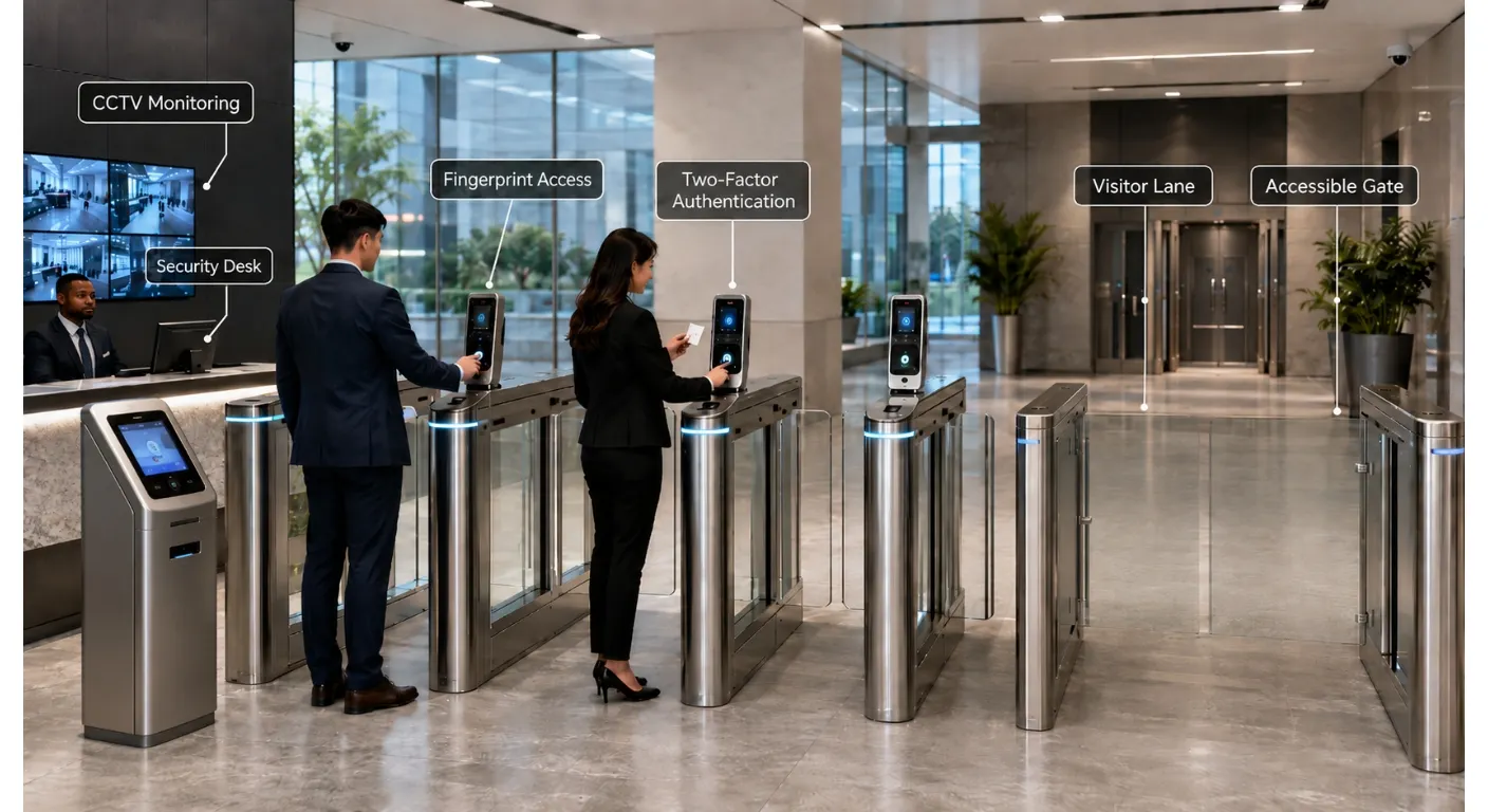 Fabricante de puertas biométricas de torniquetes con lector de huellas dactilares